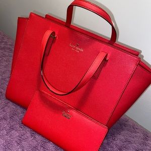Red Kate Spade purse and wallet 🤩🤩